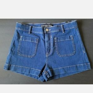 NWT Express Jeans High Rise Denim Shorts - Size 10 - Front and Back Pockets